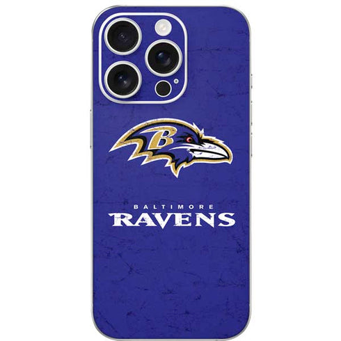 NFL Baltimore Ravens Distressed iPhone 16 Pro Skin